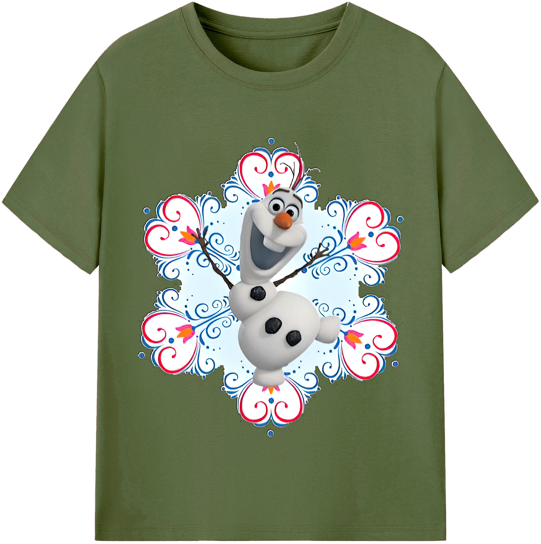 （画像用） アナと雪の女王 アンナ エルサ Frozen Anna Elsa 綿100％半袖Tシャツ（フロントプリント）